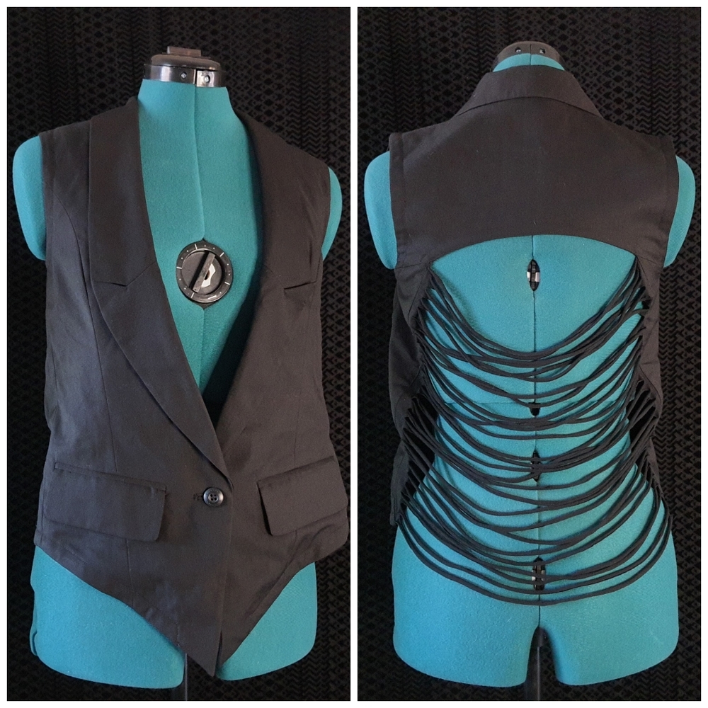 Kill City Tailored Fringe Back Vest NWOT